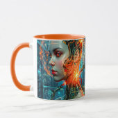 Mug Cyberpunk Neural Nexus Futuristic Cyborg AI (Gauche)