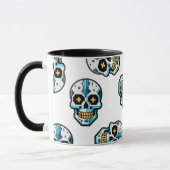 Mug Cyborg Pixelated Skull Pattern (Gauche)