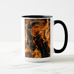 Mug Cybrobe Phénix Ardente Tête Mécanique Lumineuse