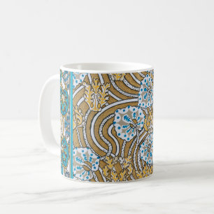 Mug cyclamen bleu art nouveau fleur botanique