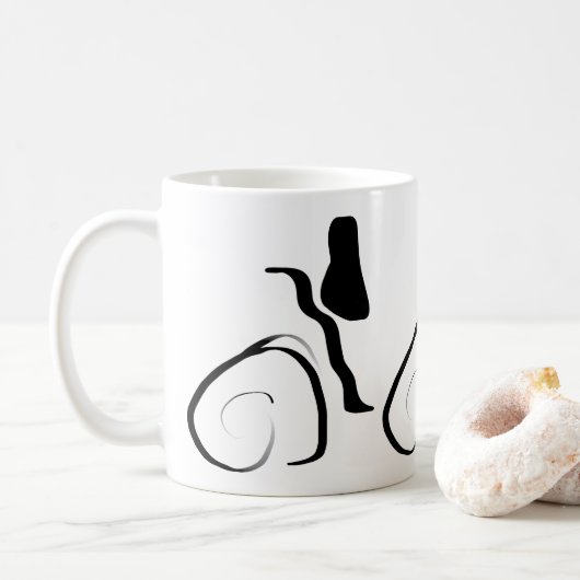 Mug Cycle de rotation : noir et blanc Abstrait (Avec donut)