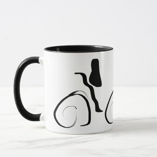 Mug Cycle de rotation : noir et blanc Abstrait (Gauche)