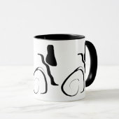 Mug Cycle de rotation : noir et blanc Abstrait (Devant droit)