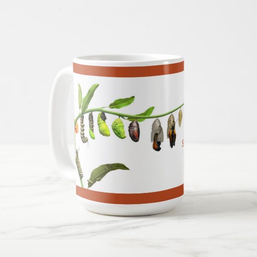 Mug Cycle de vie des papillons monarques (Devant gauche)
