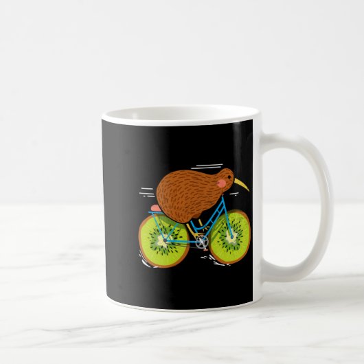 Mug Cycle New Zealand Funny Kiwi On A Bicycle Design I (Droite)