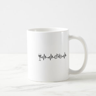 Mug Cyclisme Battement de cœur Vin Vélo de montagne Bi