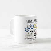 Mug Cyclisme Je pourrais avoir l'air de vous écouter (Devant gauche)