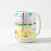 Mug Cyclisme le long de la plage (Devant droit)
