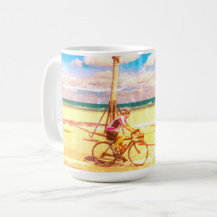 Mug Cyclisme le long de la plage