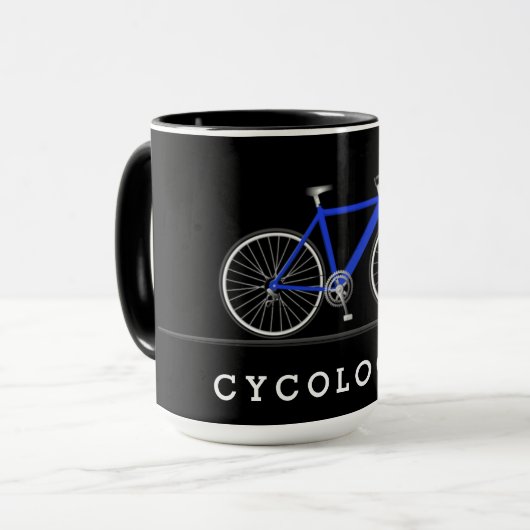 Mug Cyclisme with blue bicycle (Devant gauche)