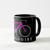 Mug Cyclisme with pink bicycle (Devant droit)