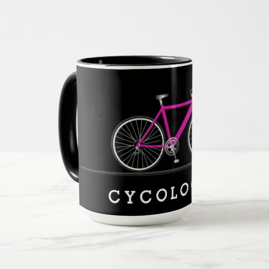 Mug Cyclisme with pink bicycle (Devant gauche)