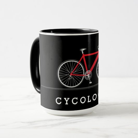 Mug Cyclisme with red bicycle (Devant gauche)
