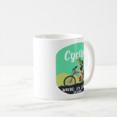 Mug Cycliste d'aventure "Joy Journey" (Devant droit)