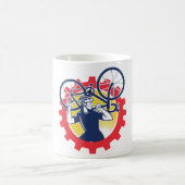 Mug Cycliste portant un vélo Mécanicien de cyclisme Éq (Centre)