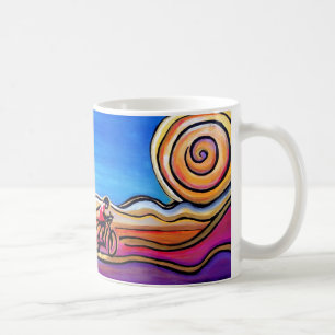 Mug Cycliste Route colorée Art original