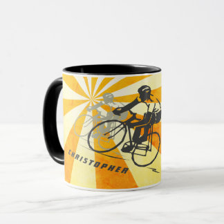 Mug Cycliste routier personnalisé et vélo rétro Sunbur
