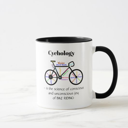 Mug Cycologie la science de la joie du vélo équitation (Droite)