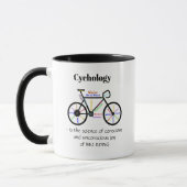 Mug Cycologie la science de la joie du vélo équitation (Gauche)