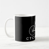 Mug CYCOLOGIST Texte et Bicyclette blanche (Gauche)