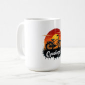 Mug Cycologiste Aventure à vélo : Tir graphique au cou (Devant gauche)