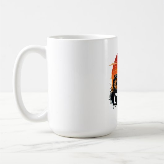 Mug Cycologiste Aventure à vélo : Tir graphique au cou (Gauche)