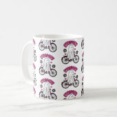 Mug Cycopath Halloween fantôme sur vélo rose (Devant gauche)