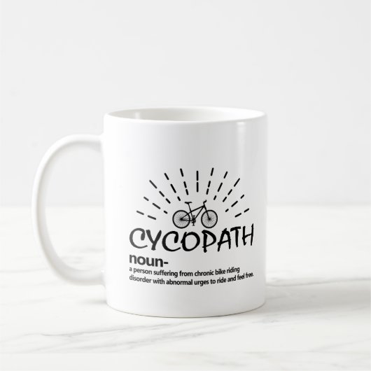 Mug Cycopath nom personne souffrant de vélo chronique (Gauche)