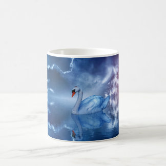 Mug Cygne blanc nager dans un Imaginaire Lac paradisia