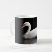Mug Cygne blanc sur noir (Devant gauche)