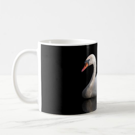 Mug Cygne blanc sur noir (Gauche)