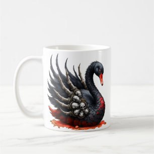 Mug Cygne noir d'os – Élégance gothique