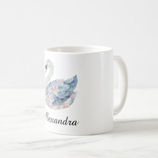 Mug Cygne rose bleu (Devant droit)