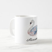 Mug Cygne rose bleu (Devant gauche)
