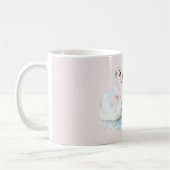 Mug Cygnes de Véritable Amour aux Rubans Roses Bleus (Gauche)