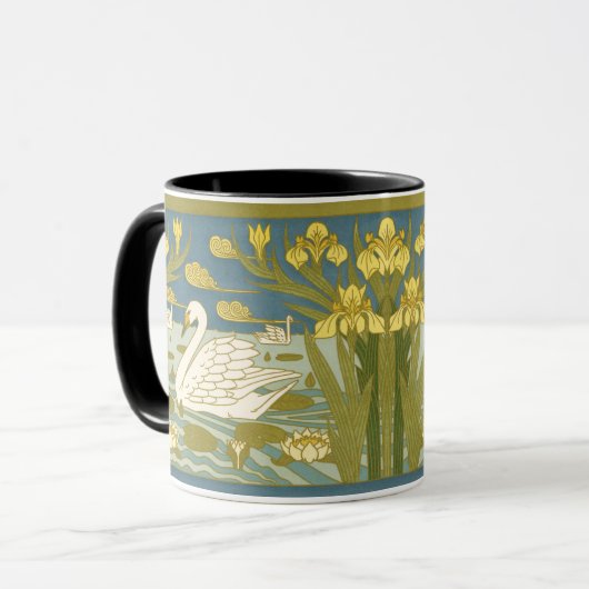 Mug Cygnes et iris (Devant gauche)