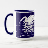 Mug Cygnes minimalistes Nager dans l'eau (Gauche)