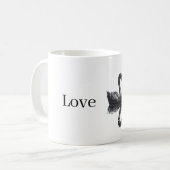 Mug Cygnes Noirs Blancs Oiseaux Reflet (Devant gauche)