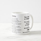 Mug Cynthia, l'origine et la signification (Devant droit)
