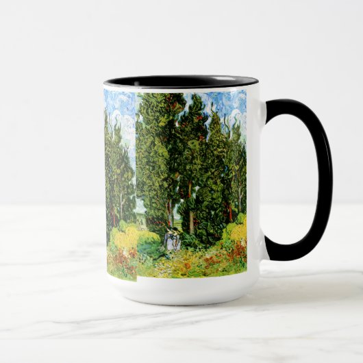Mug Cyprès avec deux femmes Van Gogh Art (Droite)