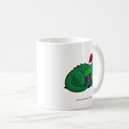Mug D20 dragon vert - édition de vacances (Devant droit)