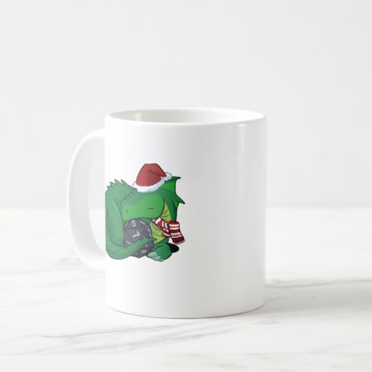Mug D20 dragon vert - édition de vacances (Devant gauche)