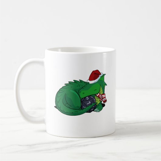 Mug D20 dragon vert - édition de vacances (Gauche)