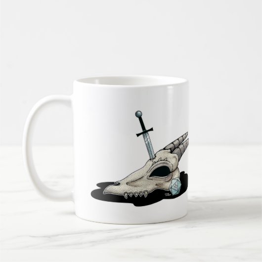Mug D20 et crâne de dragon (Gauche)