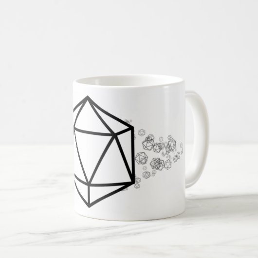 Mug D20 mourir à vingt côtés  (Devant droit)