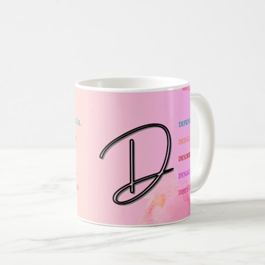 Mug "D" initial (11oz) (Devant droit)