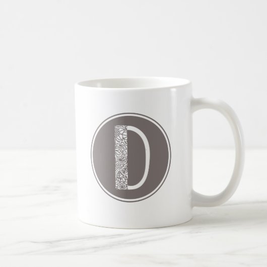 Mug D Monogramme floral initial (Droite)