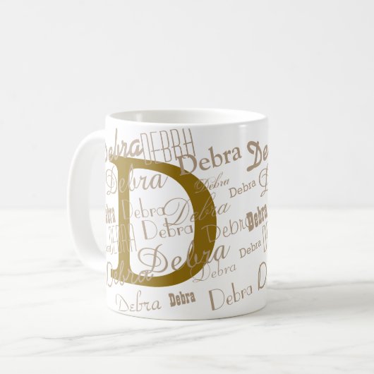 Mug D personnalisé initial (Devant gauche)