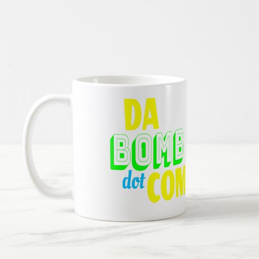 Mug Da Bomb dot com Novelty Funny Retro 90s (Gauche)