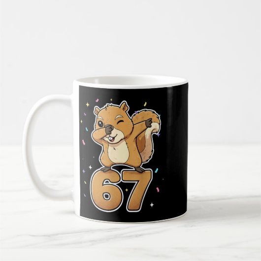 Mug Dabbing 67 Squirrel 67 Funny Six Seven Gen Z Slang (Gauche)